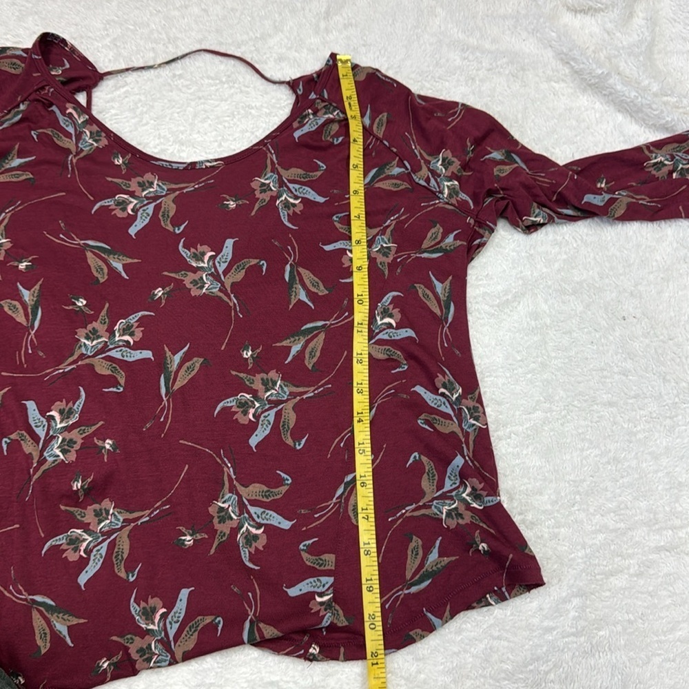 Free People Red Ruched Backless Elsa boho Open back top NWOT - Picture 5 of 7